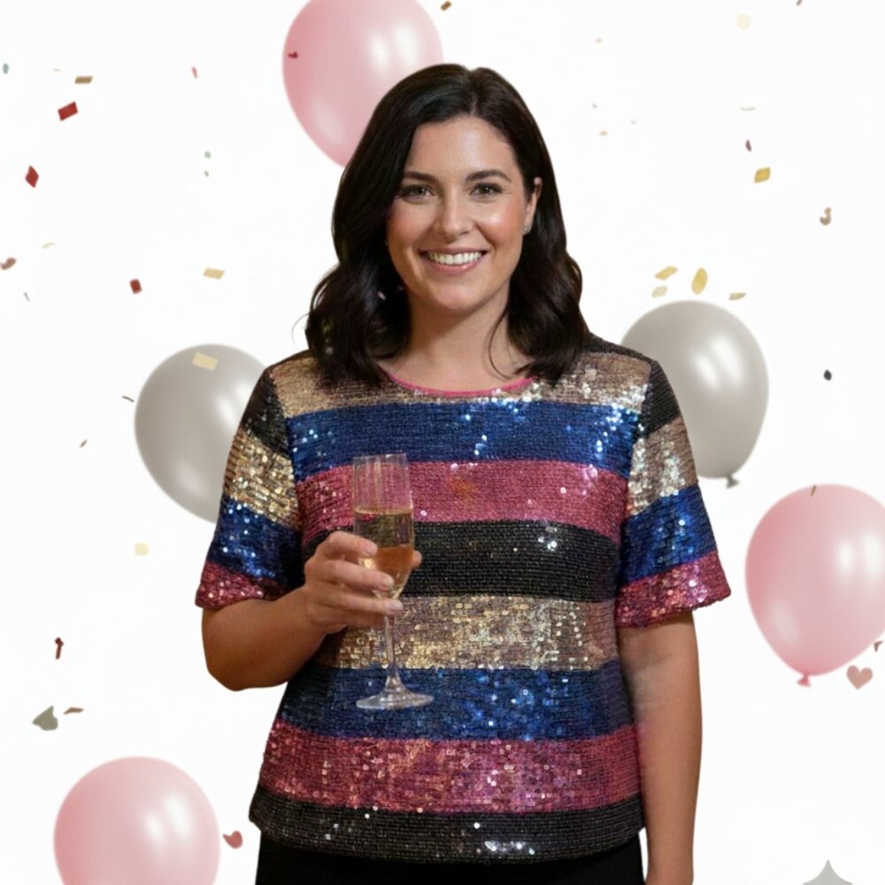 Sequin Striped Women's Top